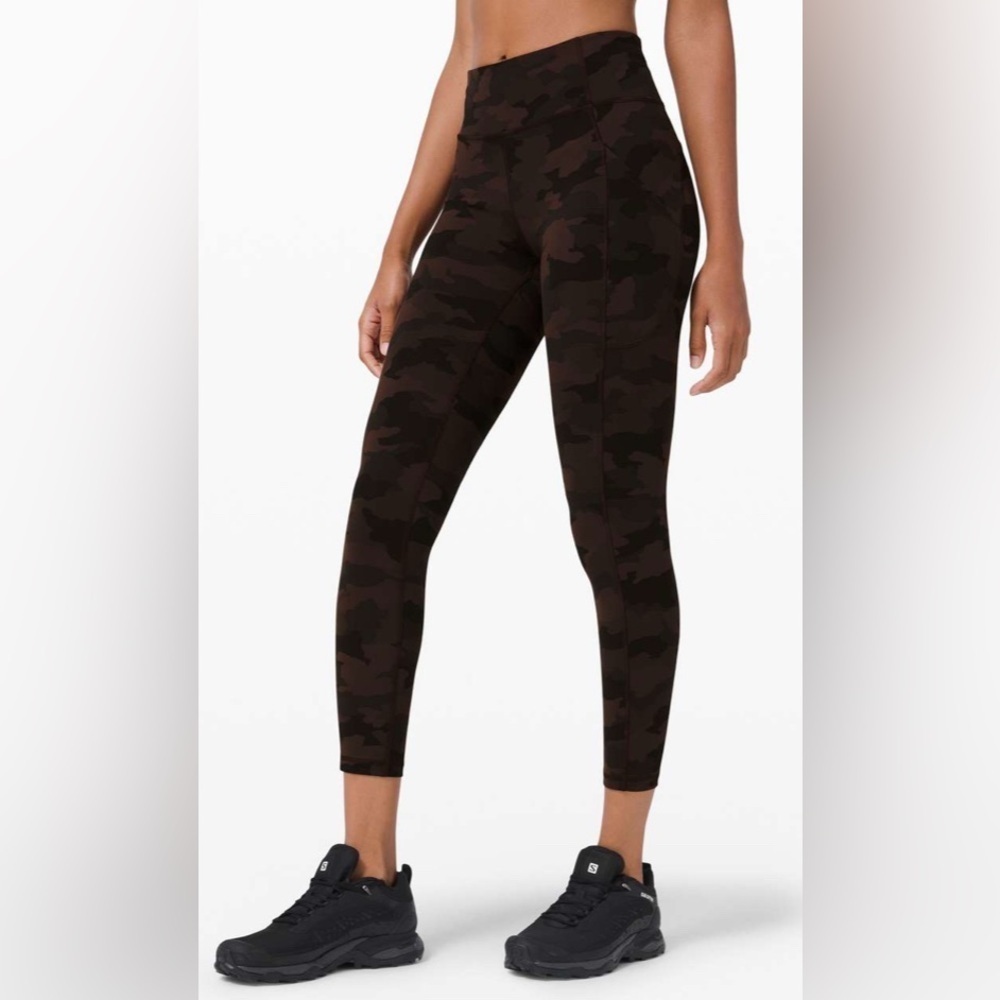 Lululemon Invigorate High-Rise Tight Leggings Heritage Camo Brown Women’s 4 25”